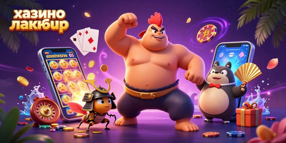 Join the excitement at казино лакибир with thrilling games and vibrant characters in a lively casino atmosphere.