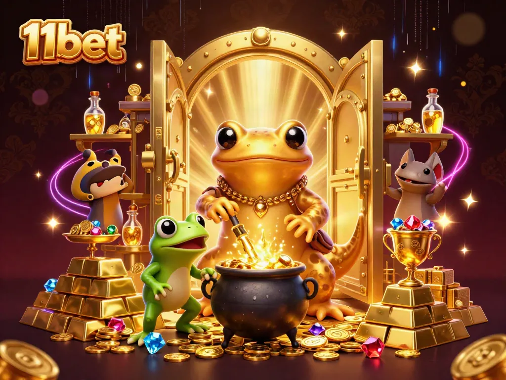 Experience thrilling gaming at 11bet with golden treasures and dynamic casino elements.